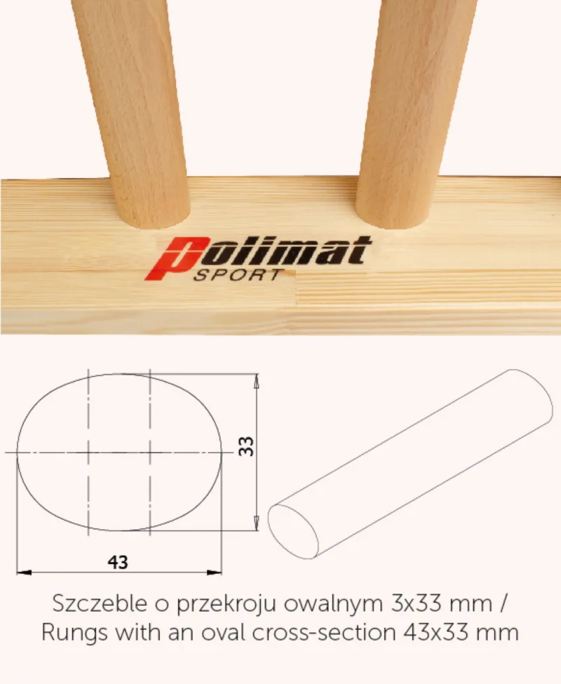 szczeble bukowe polimat oval beech wood